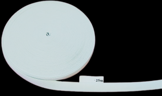 Gumiszalag 20 mm fehér, raschel gumi.  195 Ft / méter (25 méteres) ()