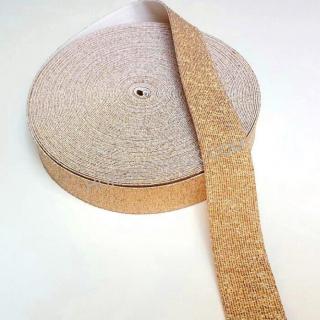 Gumiszalag 38 mm arany lurexes, 410 Ft (5 métertől...)
