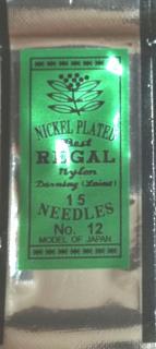Gyöngyfűzőtű  REGAL 15 NEEDLES   vékony tű, No.:12. nikkel. 320 Ft / csomag  ()