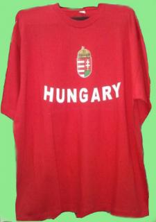 HUNGARY feliratos póló, több színben, címerrel, S-XXL, 3360 Ft / db  ()
