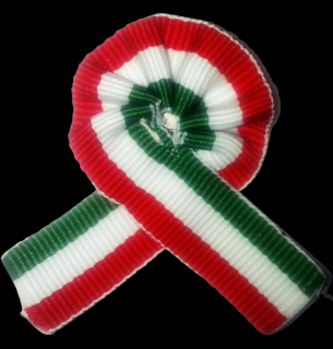 Kokárda egy szalagból, biztosítótűvel, 60 mm magas 155 Ft/db (20 db/csomag) ()