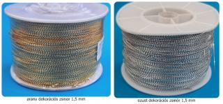 Lurex zsinór 1,5 mm, arany vagy ezüst, kötözőzsinór. 30 Ft/méter (250 m/orsó) ()