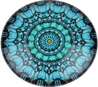Mandala, üveg kreatív alap, türkizkék, 25 mm .