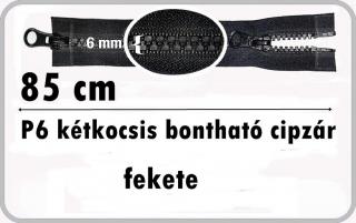 P6 kétkocsis bontható cipzár csak fekete!  85 cm, 960 Ft/db   ()