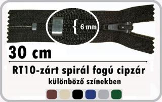 RT10 zárt cipzár 30 cm. 150 Ft/db  (5 db/csomag) (RT10 zárt)