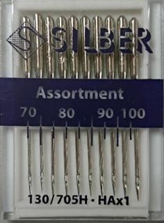 Silber varrógéptű háztartási, ASSORTMENT, vegyes tűk 130/705 H 110 Ft/db   ()