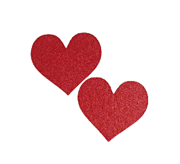 Szív alakú piros színű filc anagy 8 cm -es