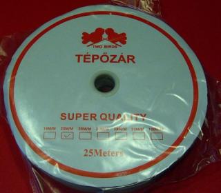Varrható tépőzár, 100 mm, bolyhos+kampós, fehér vagy fekete,  1100 Ft/m (5 m/cs) ()