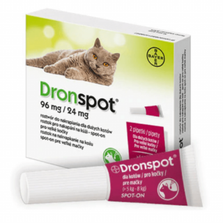 Dronspot féreghajtó spot-on nagytestű macskáknak 5-8kg 2x1,12ml