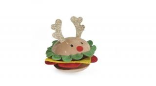 Sípoló karácsonyi hamburger plüss játék kutyáknak – 13cm