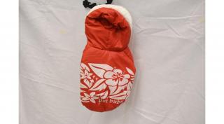 TatraPet piros-fehér kutyakabát béléssel – 25cm