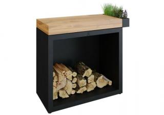 OFYR BUTCHER BLOCK STORAGE 90 BLACK TEAK WOOD