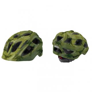 Bobike kerékpáros gyerek sisak PLUS, In-Mold, dinós zöld/mintás, S (52-56 cm)