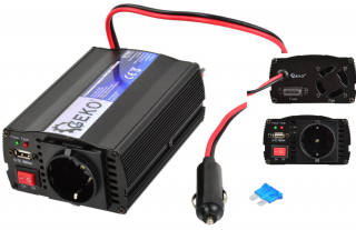 24V -ról >> 230V -ra + USB 500W / 250W FESZÜLTSÉGÁTALAKÍTÓ INVERTER AUTÓS ÁRAMÁTALAKÍTÓ 24/230V KONVERTER