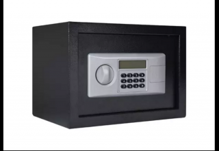 Alarm RIASZTÓS LCD DIGITÁLIS BÚTOR SZÉF 35x25x25cm TREZOR SZÁMKÓDOS ELEKTRONIKUS BEÉPÍTHETŐ PÁNCÉLSZEKRÉNY