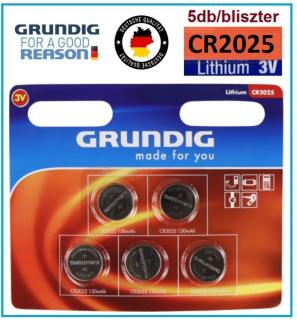 GRUNDIG Premium CR2025 LITHIUM GOMBELEM 5db / bliszter 3V elem