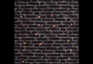 Kültéri LED Világító Függöny, Fekete, 480 cm, 120 LED