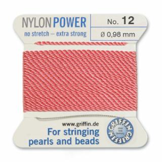 Bead cord, nylon fűzőszál, 0,98mm-es, sötétrózsaszín