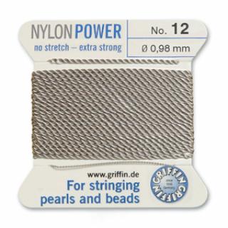 Bead cord, nylon fűzőszál, 0,98mm-es, szürke