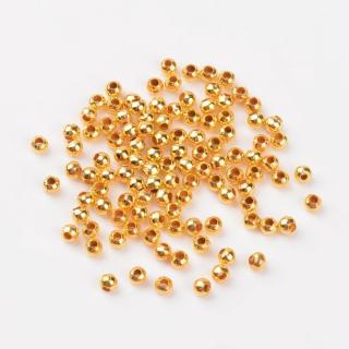 Gömb köztes, fémötvözet, 3mm, aranyszín, 20db