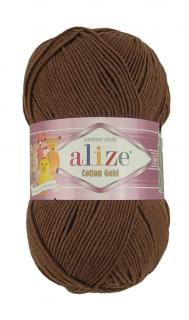 Alize Cotton Gold 493 - sötétbarna (45% Akril, 55% Pamut)