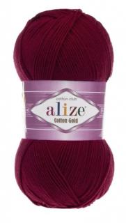 Alize Cotton Gold 57 - bordó (45% Akril, 55% Pamut)