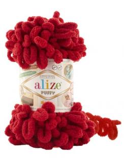 Alize Puffy 106 - kármin piros (kézen kötés)