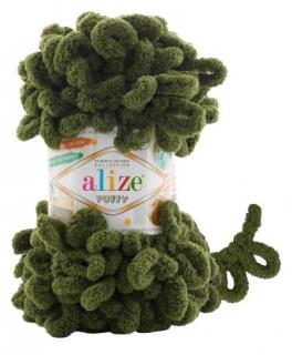 Alize Puffy 620 - sötét oliva (kézen kötés)