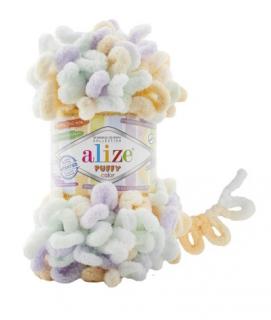 Alize Puffy Color 6462 - menta, lila, narancs (kötés kézzel,)