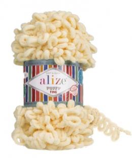 Alize Puffy Fine 160 - vanília (kötés kézzel, tű nélkül)