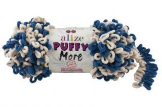 Alize Puffy MORE 6263 - kék, krém (kétoldalas kötésminta)