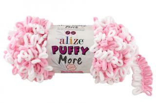 Alize Puffy MORE 6267 - rózsaszin, fehér (kétoldalas)