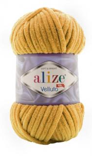 Alize Velluto 02 - mustár (zsenília fonal, 100g, 68m)