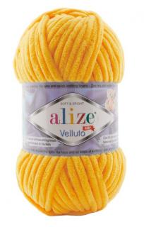 Alize Velluto 216 - sárga (zsenília fonal, 100g, 68m)