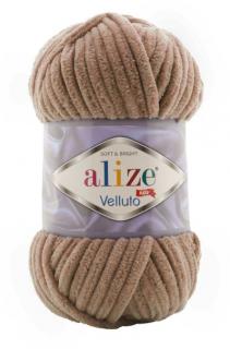 Alize Velluto 329 - barna (zsenília fonal, 100g, 68m)
