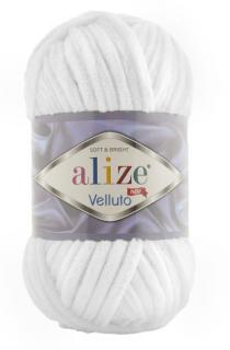 Alize Velluto 55 - fehér (zsenília fonal, 100g, 68m)