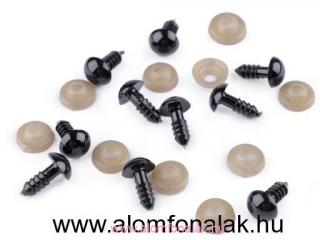 Biztonsági szem 9 mm - fekete ( ÁR = 1 szem és 1 biztosíték)