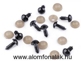 Biztonsági szem Ø10 mm - fekete ( ÁR = 1 szem és 1 biztosíték)