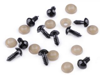 Biztonsági szem Ø12 mm - fekete ( ÁR = 1 szem és 1 biztosíték)