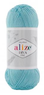 Diva FINE 376 - türkiz (Vékony horgolófonal, selymes)