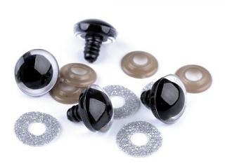 Glitteres, csillogó szem 20 mm - ezüst (ÁR = 1 szem + 1)