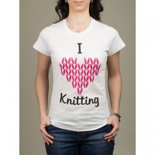 Női Pólók - I ♥ Knitting  (fehér)