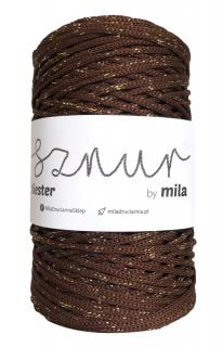 Polyester Sznur 3 mm - GZ146 csillogó arany csokoládé