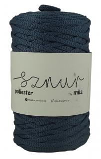 Polyester Sznur 5 mm lapos - 108 denim kék