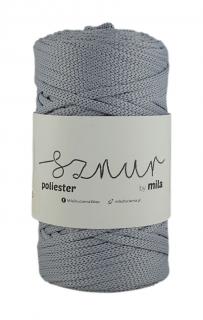 Polyester Sznur 5 mm lapos - 136 világos szürke