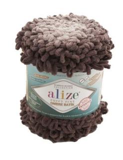 Puffy Fine Ombre Batik 7243 - szürkésbarna (Alize, kötés)