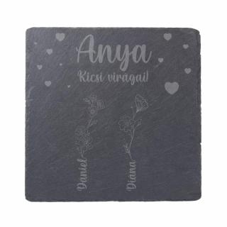 Anyák napi virágos pala kőtábla gravírozás