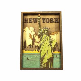 New York festett fa dekoráció több rétegből