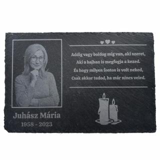 Pala sírtábla, emléktábla gravírozás fotóval