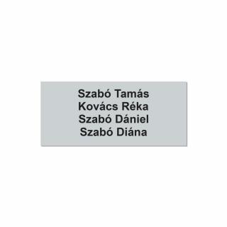 Postaláda, ajtó öntapadós műanyag névtábla
